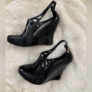 Melissa Black Wedge Sandals